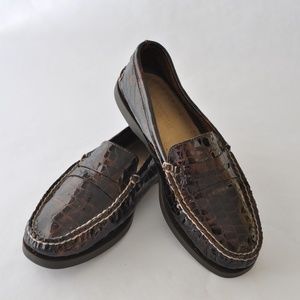 Sperry Topsiders Faux Crocodie Leather Loafers